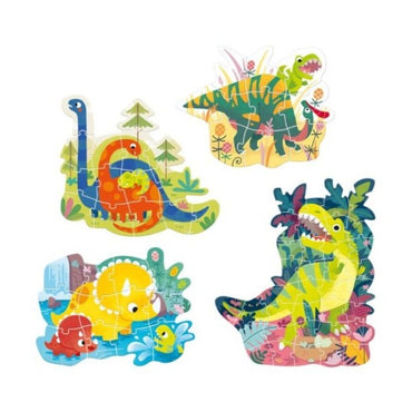 4 PK DINOSAUR PUZZLES