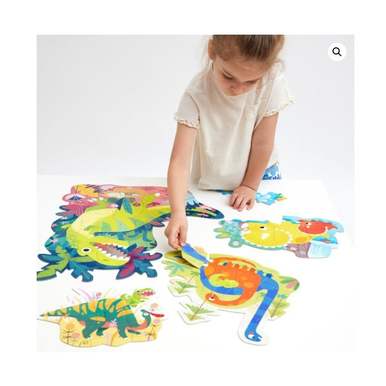 4 PK DINOSAUR PUZZLES