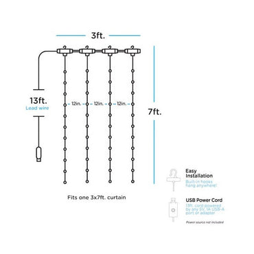 LUCES DE CORTINA ALIMENTADAS POR USB