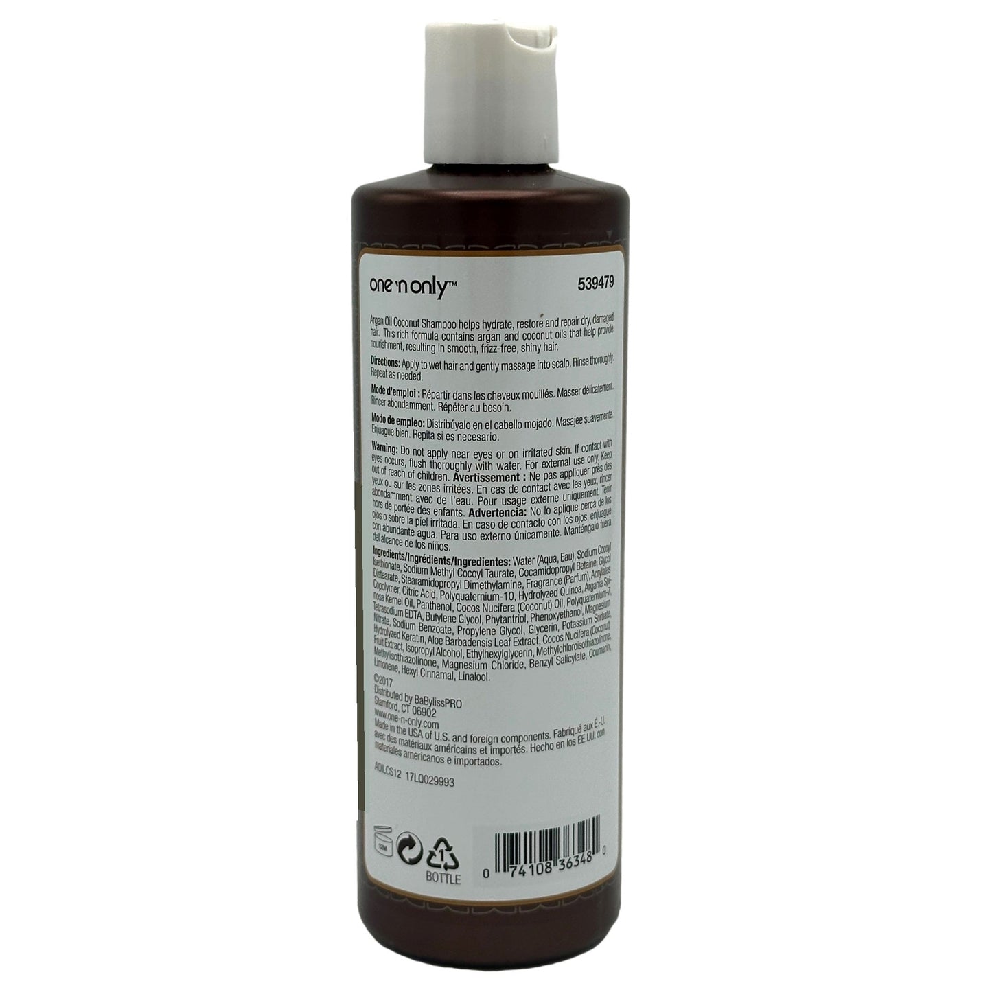 12 OZ COCONUT SHAMPOO WITH ARGAN OIL