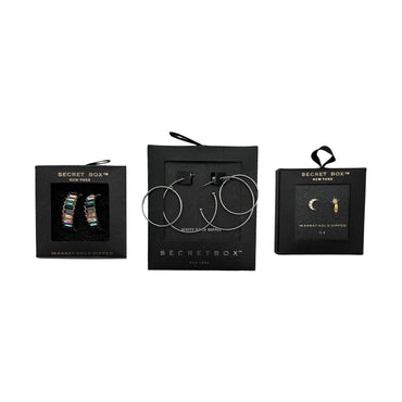 BLACK GIFT BOX EARRINGS ASSORTED