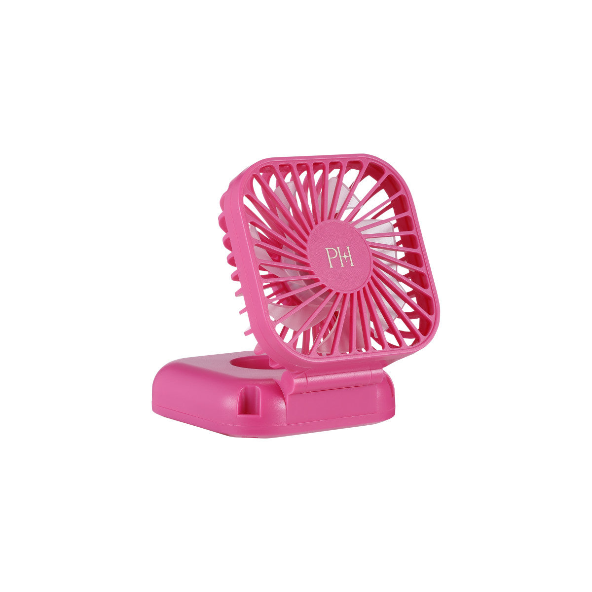 Pink square fan with "PH" on the front.