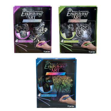 4 ENGRAVING ART PROJECTS ASSORTED