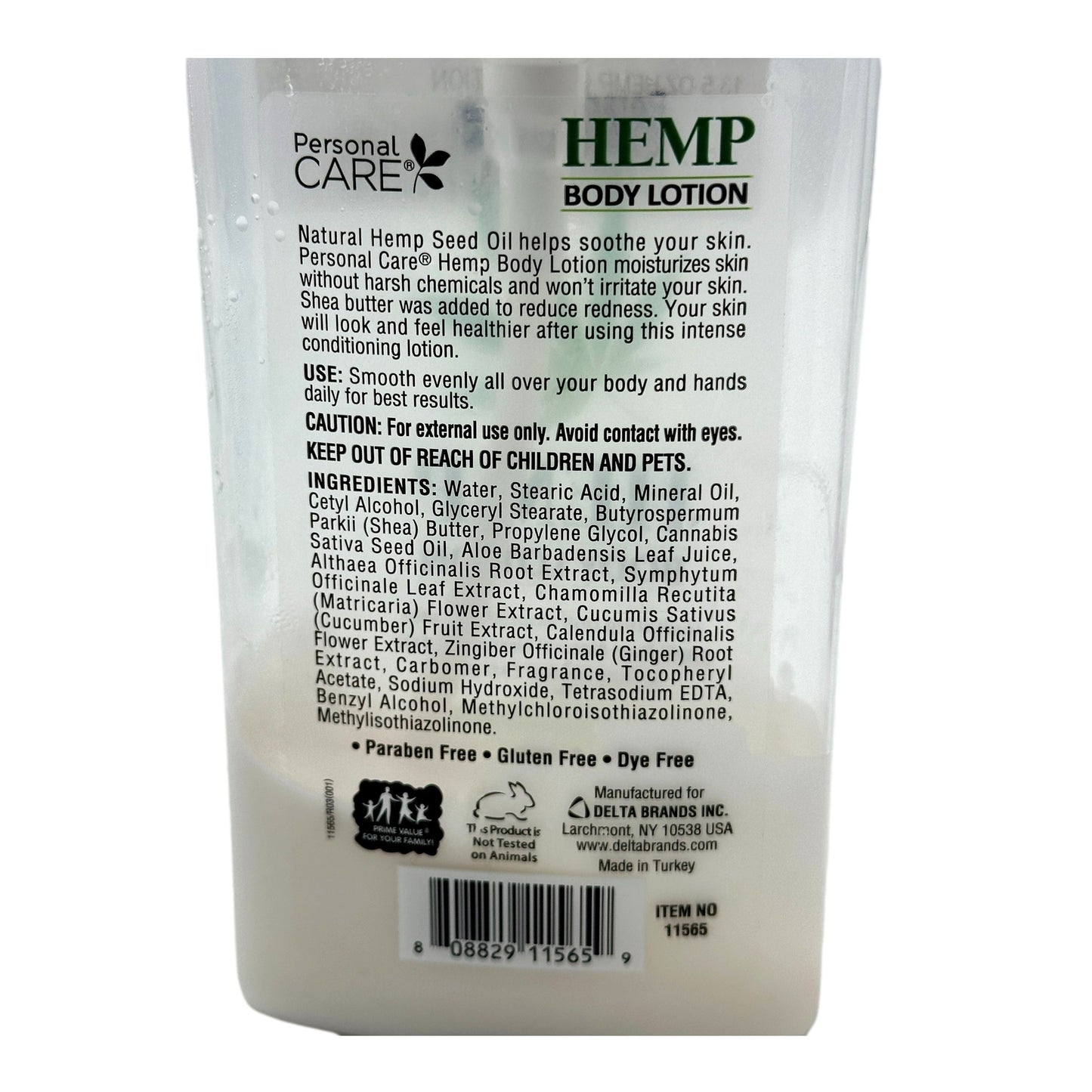 Bottle of Personal Care Hemp Body Lotion.