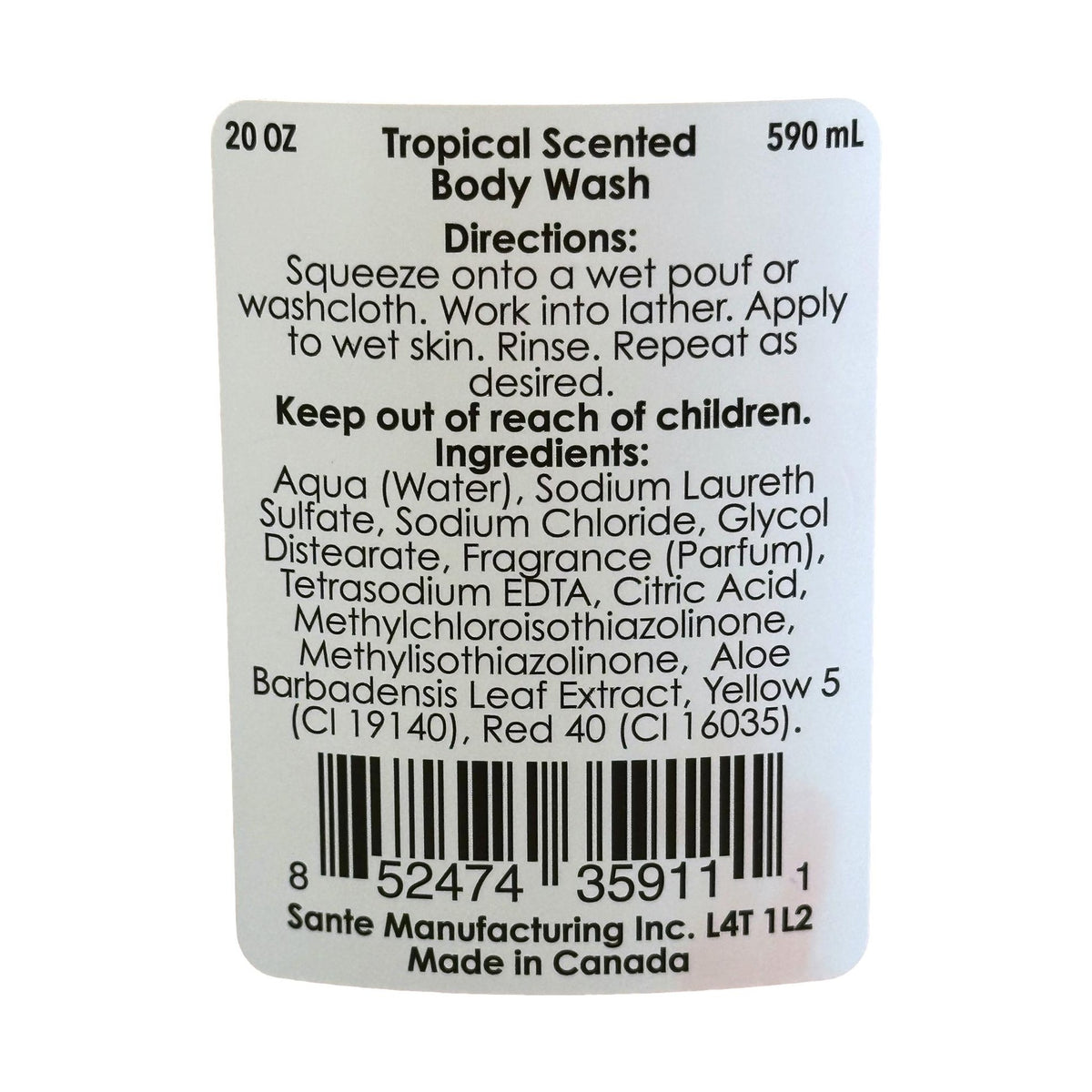 Gel de baño tropical de 20 oz