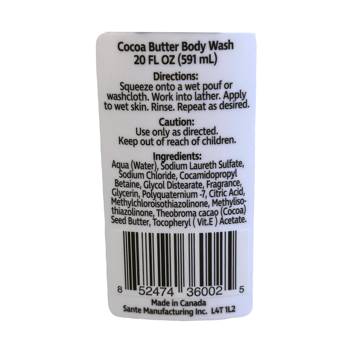 Gel de baño de manteca de cacao de 20 oz