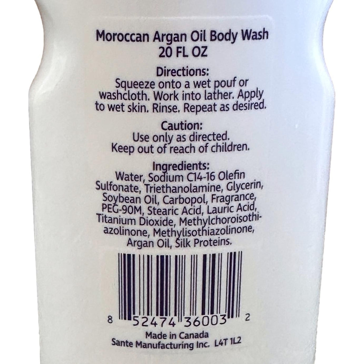 Gel de ducha corporal con aceite de argán de 20 oz