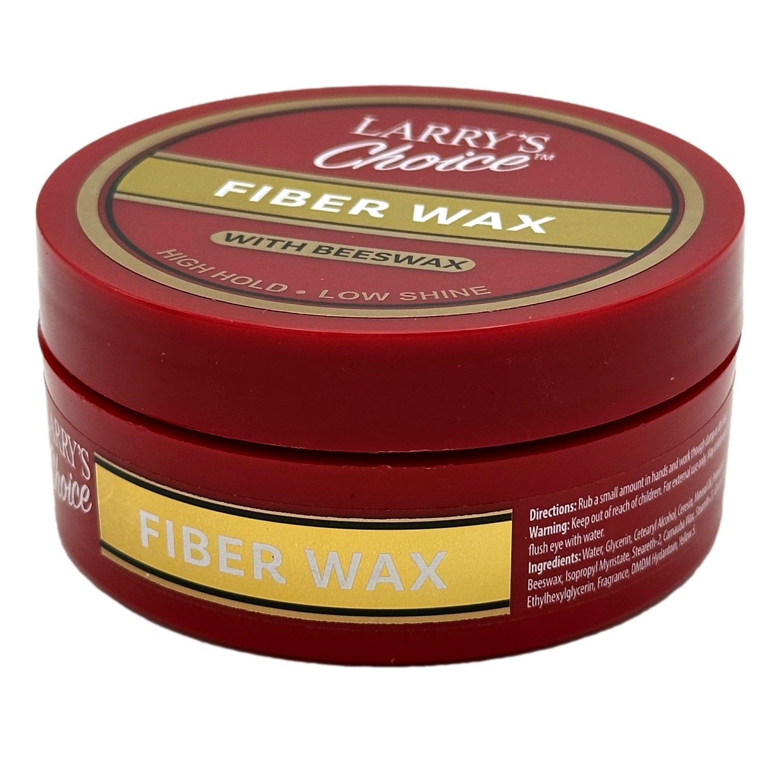 A red container of Larry's Choice Fiber Wax.