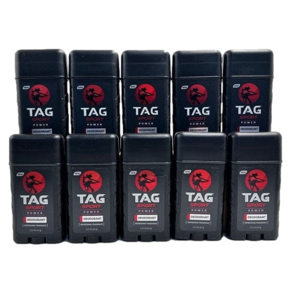 Assortment of black Tag deodorant sticks.