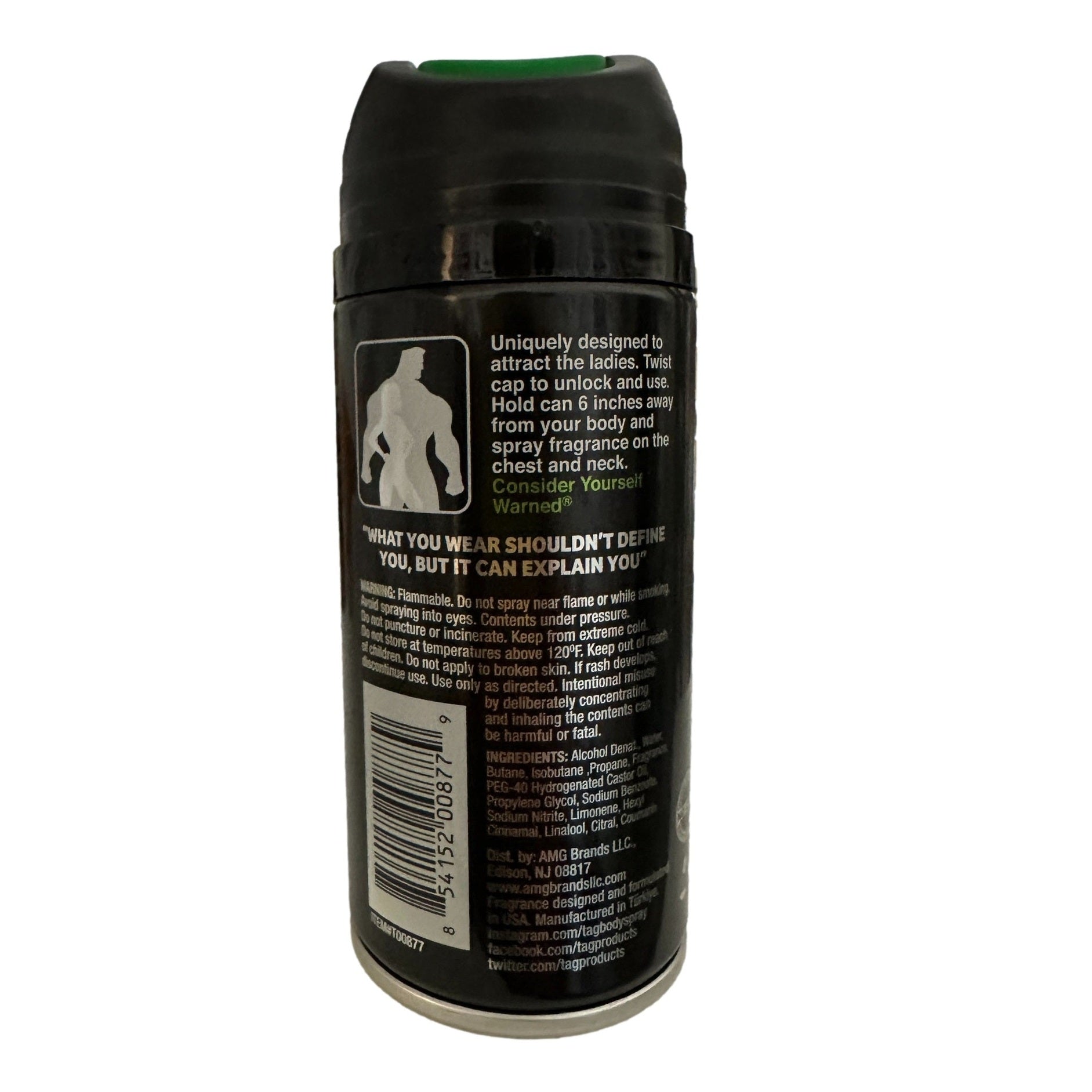 Black can of body spray.