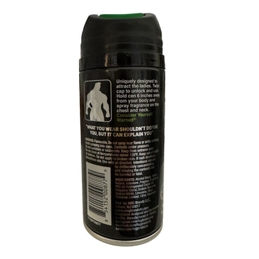Black can of body spray.