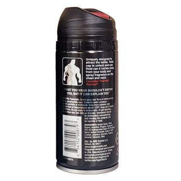 Black spray can with red nozzle.