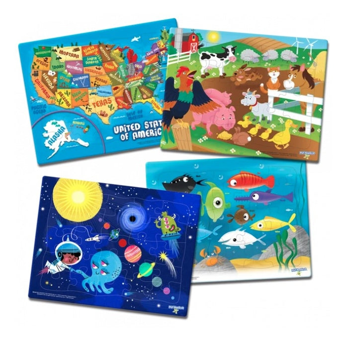 4 PK 25 PC PUZZLES ASSORTED