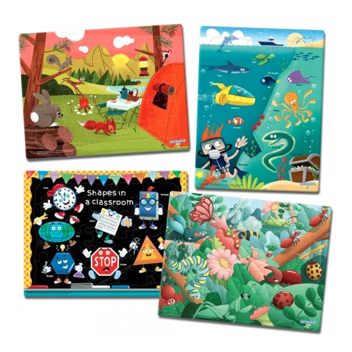4 PK 25 PC PUZZLES ASSORTED