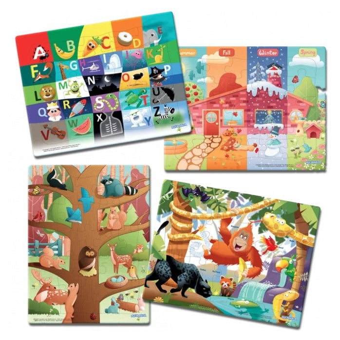 4 PK 25 PC PUZZLES ASSORTED