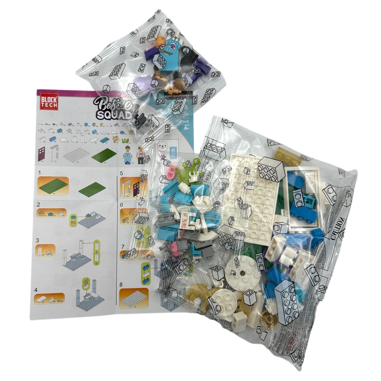 Packaged "Bestie Squad" Block Tech building blocks and instructions.