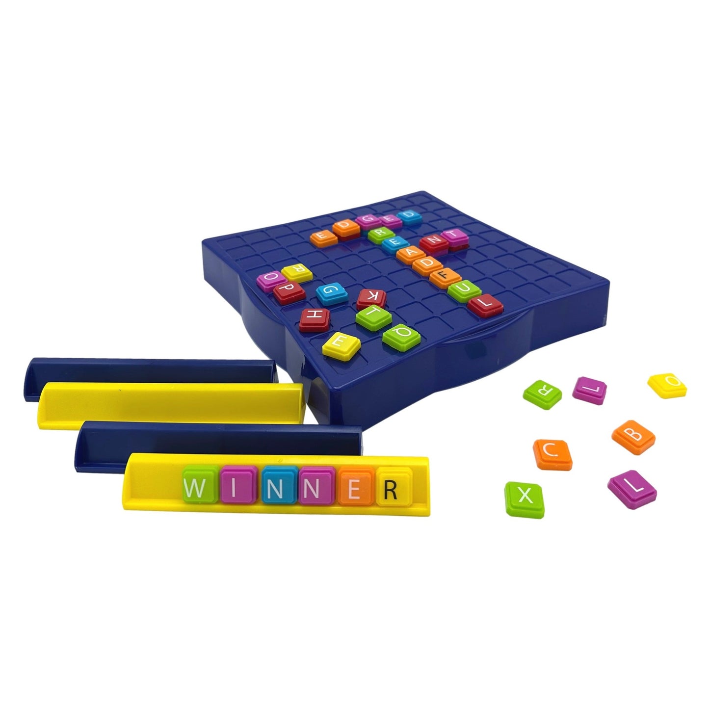 Word game with letter tiles spelling out "WINNER" and "EDGEREANT."