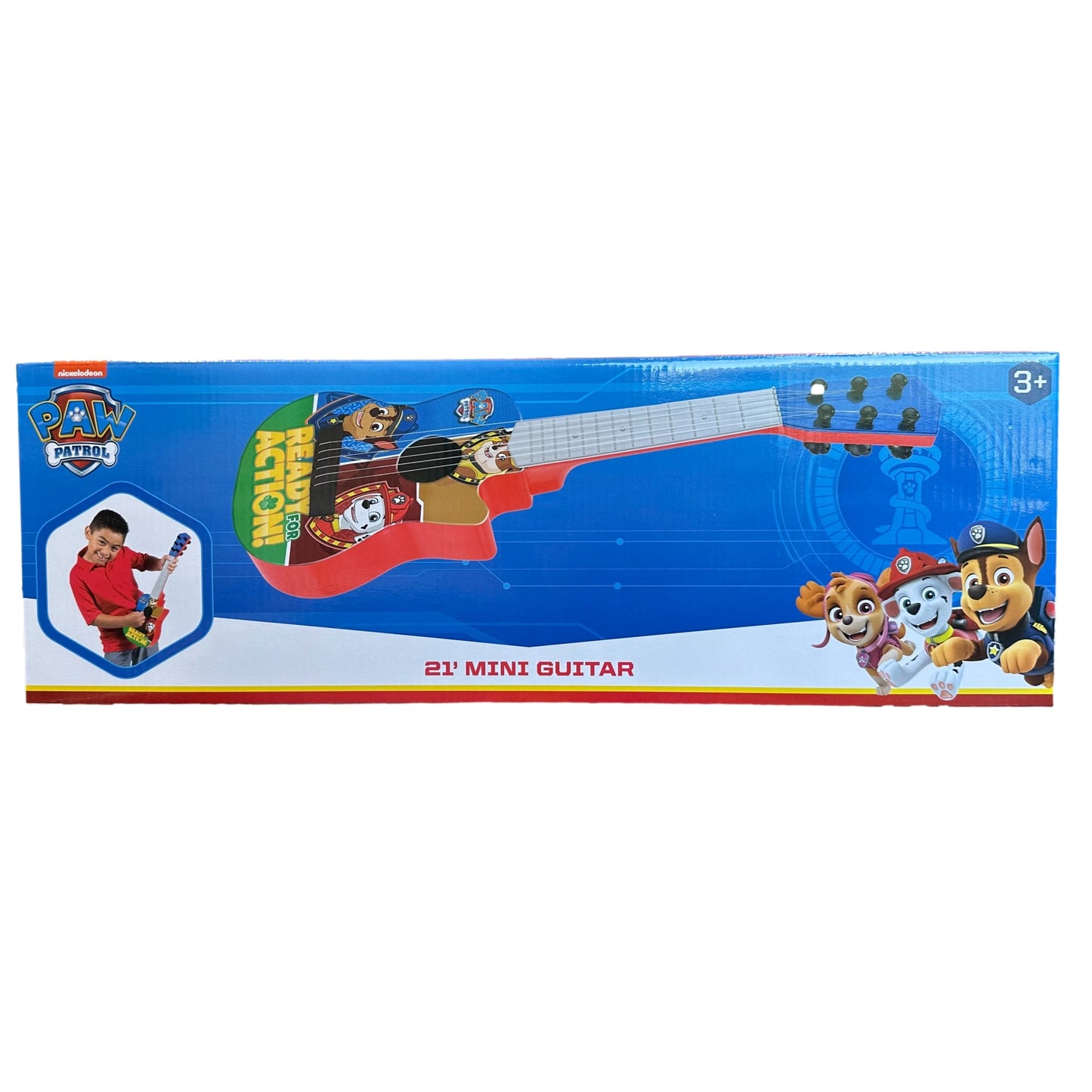 Boxed Paw Patrol 21' mini guitar toy.