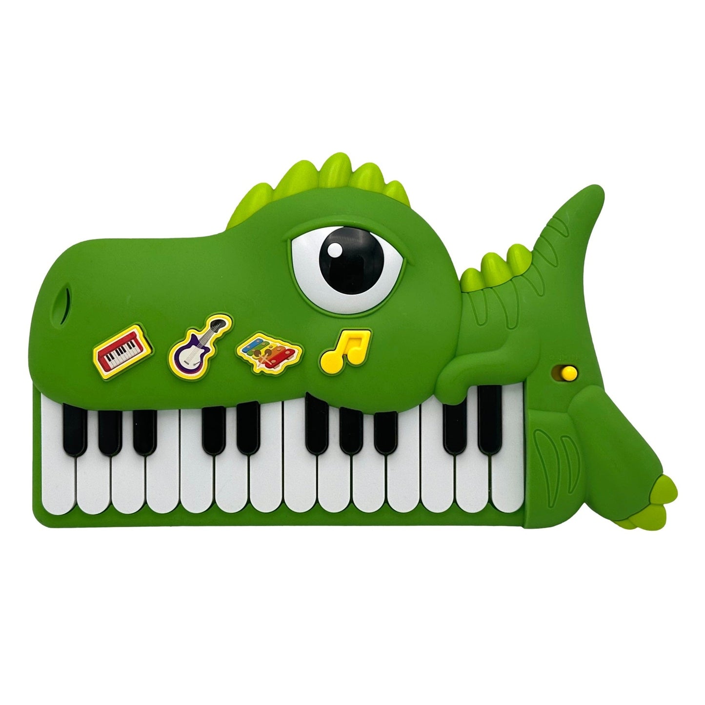Green dinosaur piano toy.