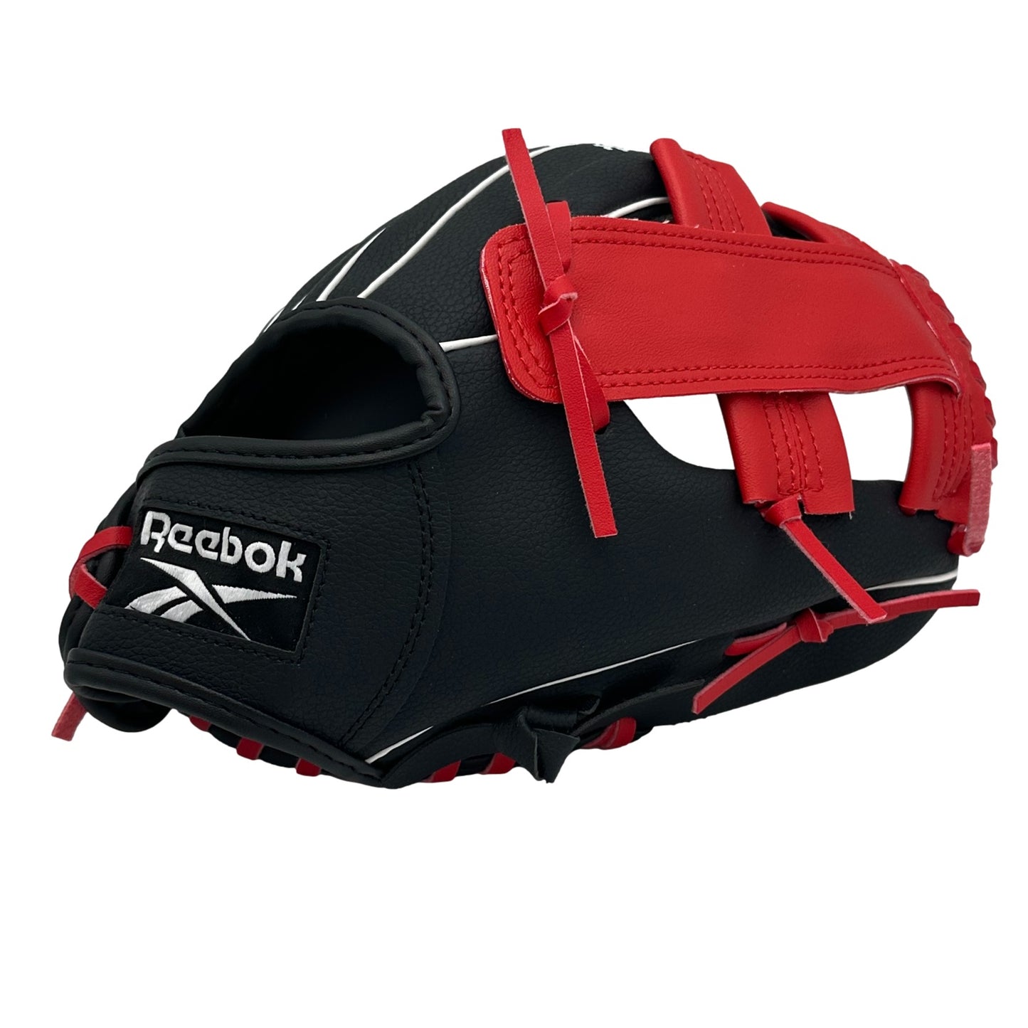 Black and red Reebok baseball glove.