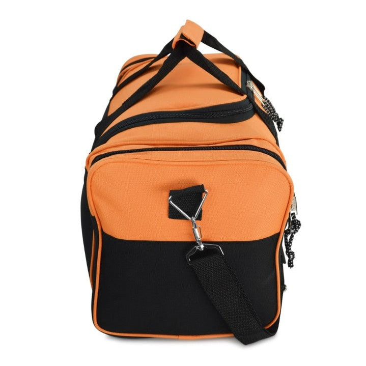 21 IN ORANGE DUFFEL BAG