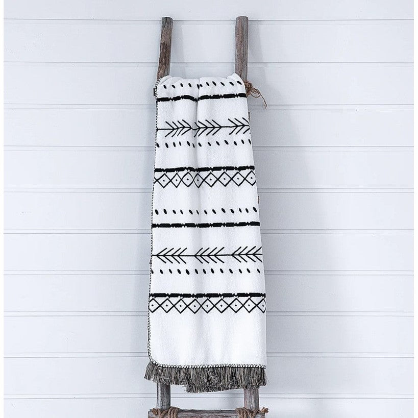 FLEECE THROW GLITTER FRINGE 50 X 60 IN TRIM BOHO STYLE