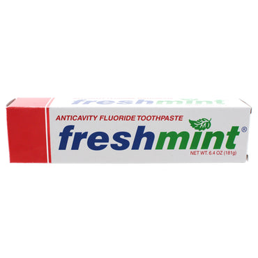 Box of Freshmint anticavity fluoride toothpaste.