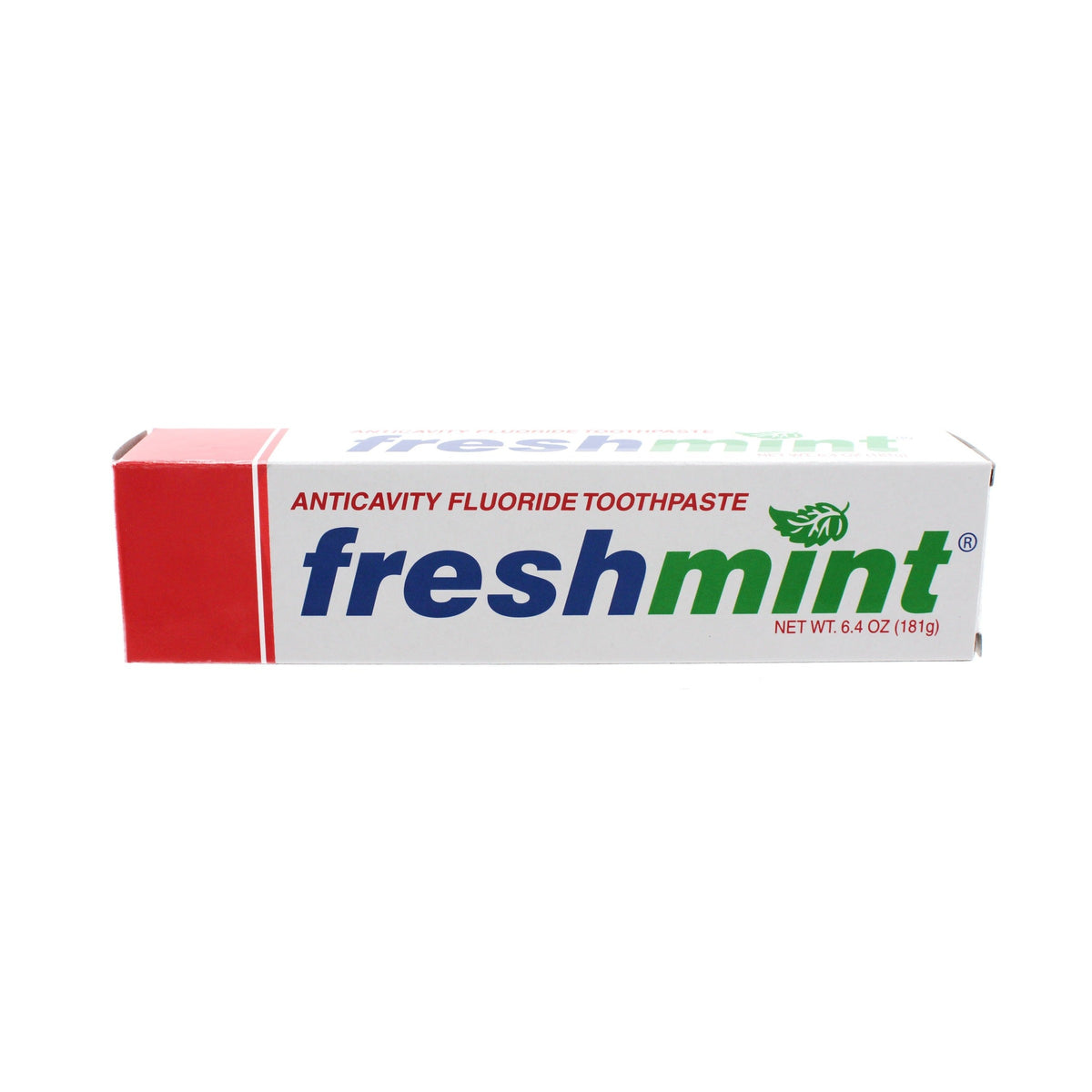 Box of Freshmint anticavity fluoride toothpaste.
