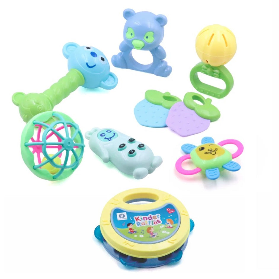 8 PC KINDER RATTLES