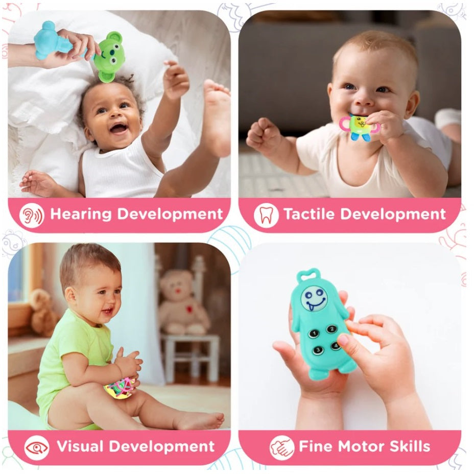 8 PC KINDER RATTLES