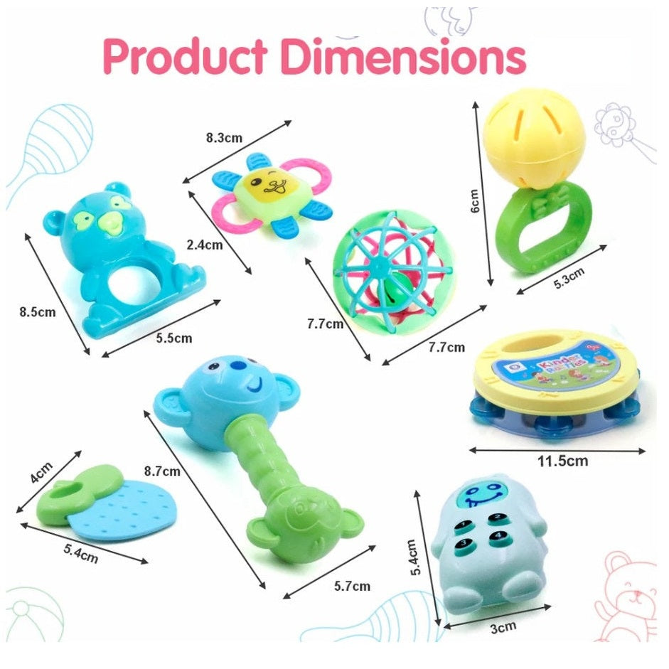 8 PC KINDER RATTLES
