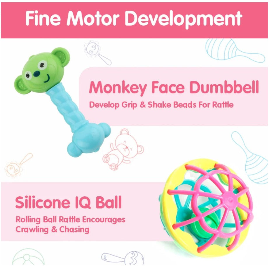 8 PC KINDER RATTLES
