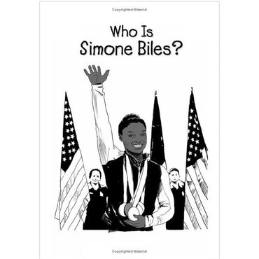 Book cover featuring Simone Biles waving, wearing medals, with American flags in the background.
