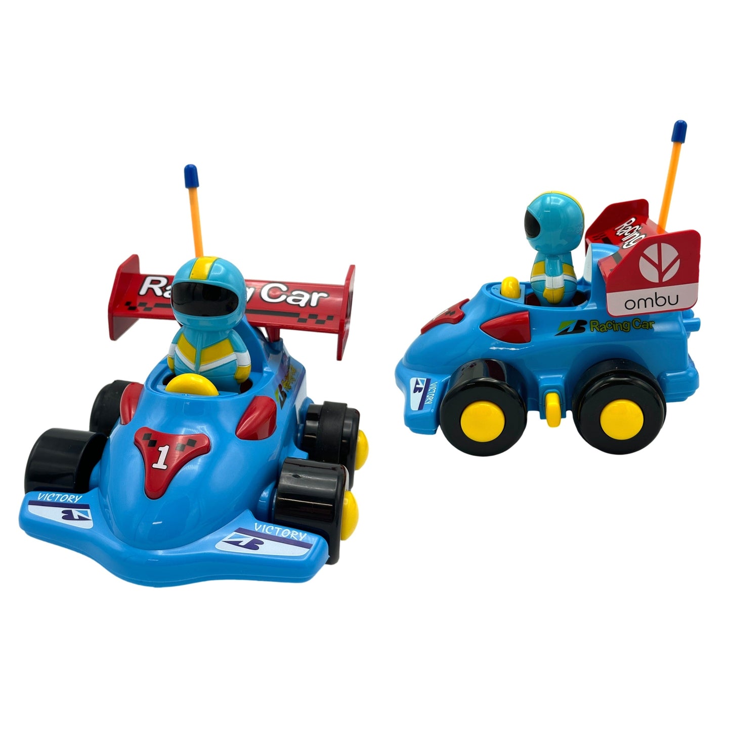 2 PK RED & BLUE RACING CAR REMOTE CONTROLLED