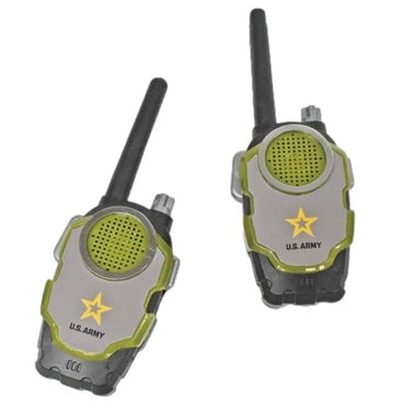 Two toy U.S. Army walkie-talkies.