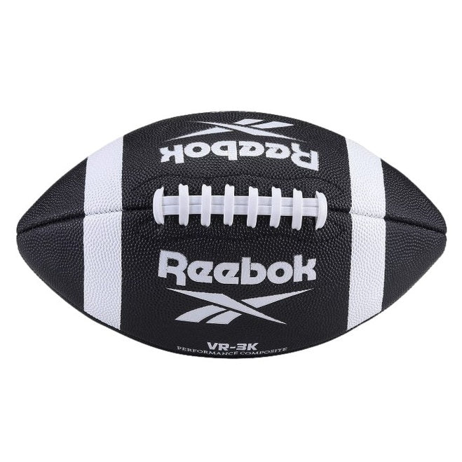 Black and white Reebok football.
