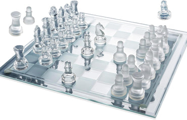 PREMIUM GLASS CHESS SET WITH 10 INCH BOARD