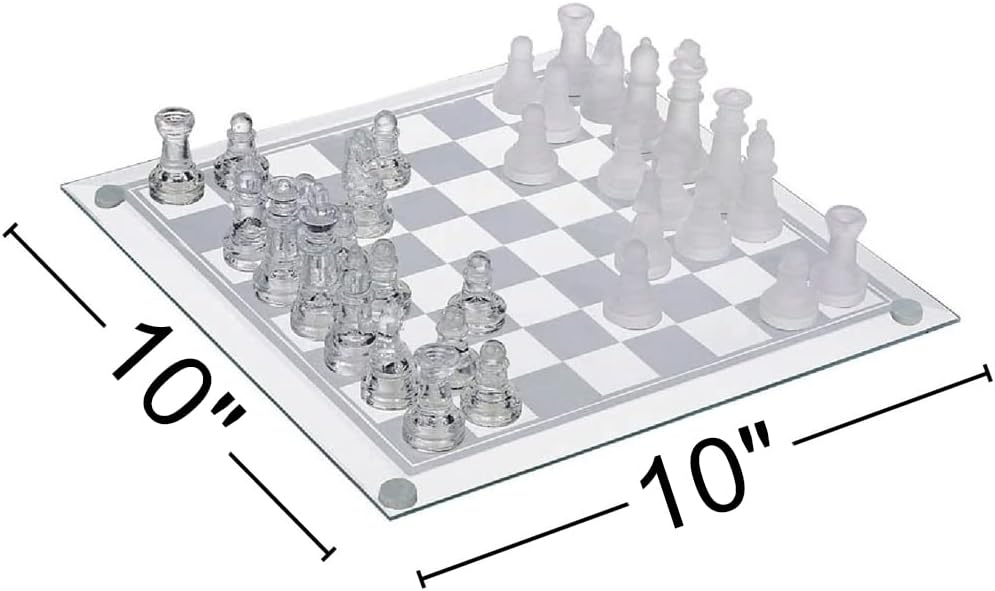 PREMIUM GLASS CHESS SET WITH 10 INCH BOARD