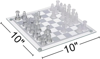 PREMIUM GLASS CHESS SET WITH 10 INCH BOARD