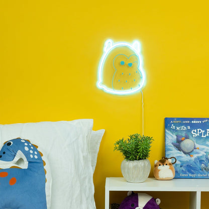 WINSTON THE OWL NEON WALL LIGHT USB POWERED 9 X 7 IN