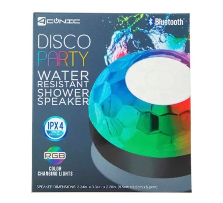 DISCO PARTY LED BT WATER RESISTANT SHOWER SPEAKER