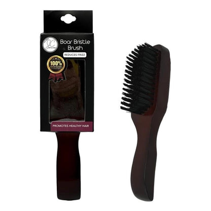 A boar bristle hairbrush, with its box.