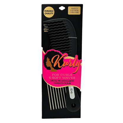 METAL PIK WITH LARGE HANDLED COMB