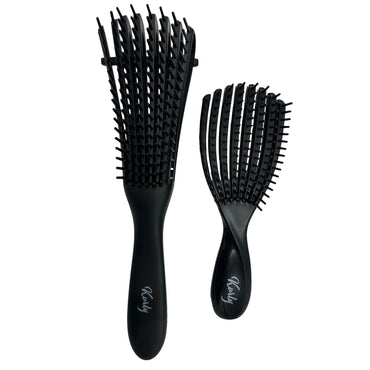 2 PC BLACK RAKE BRUSH & MINI COMB
