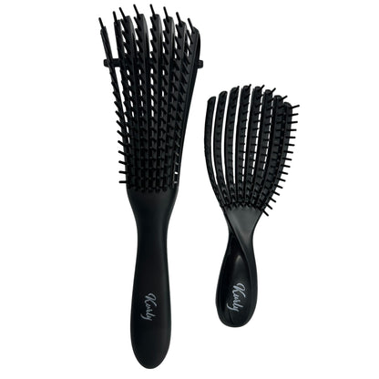 2 PC BLACK RAKE BRUSH & MINI COMB