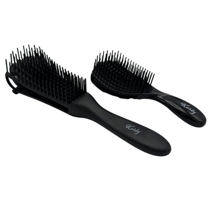 2 PC BLACK RAKE BRUSH & MINI COMB