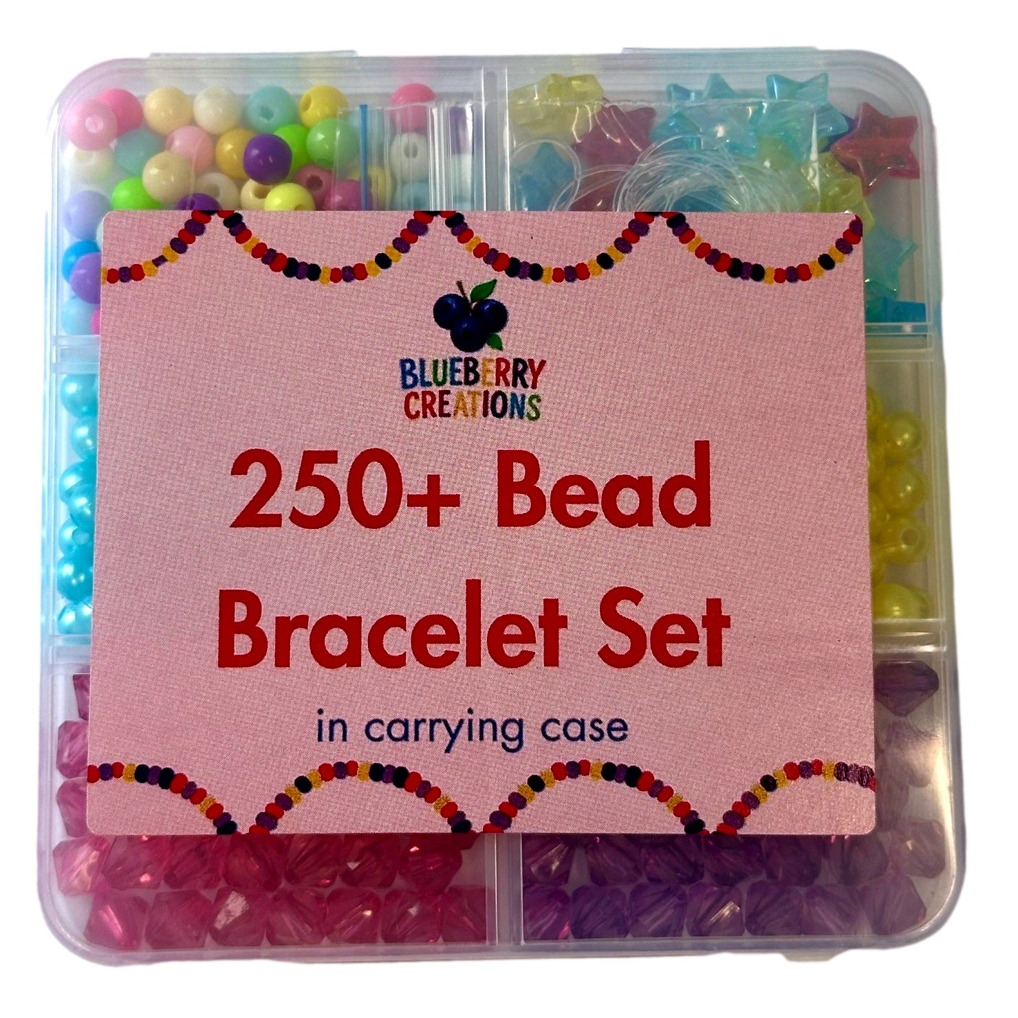 Bead bracelet set in carrying case.