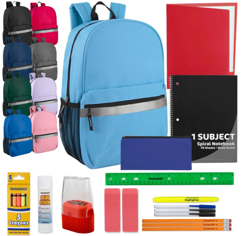 20 PC PRE-FILLED SCHOOL BACKPACK SUPPLY KIT