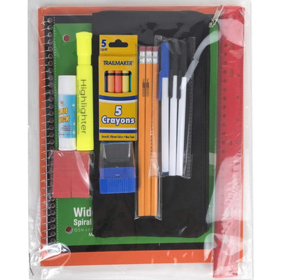 20 PC PRE-FILLED SCHOOL BACKPACK SUPPLY KIT