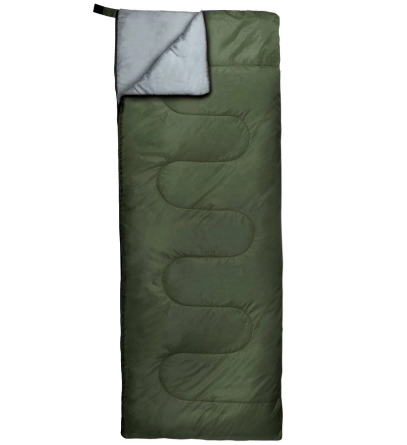 ENVELOPE STYLE SLEEPING BAG WITH STUFF SACK ASSORTED
